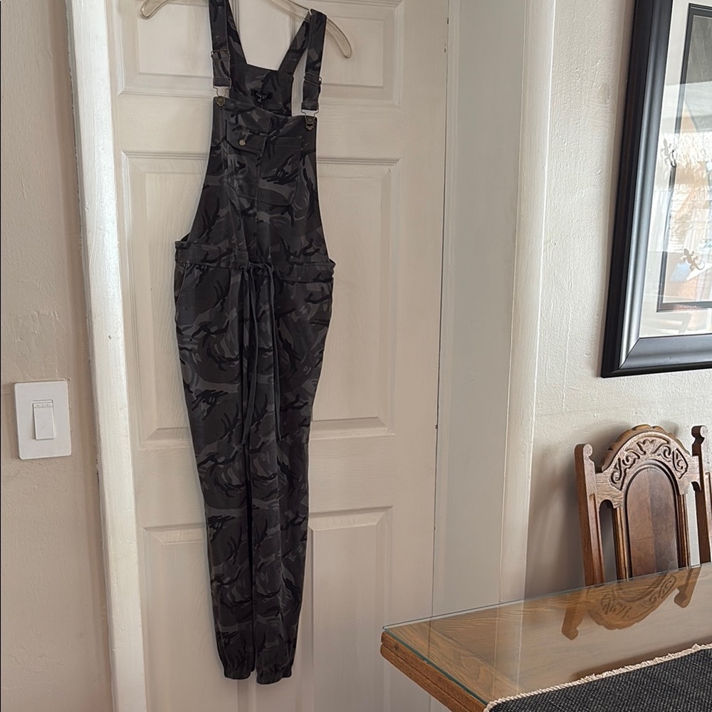 Women's Black Camouflage Overalls